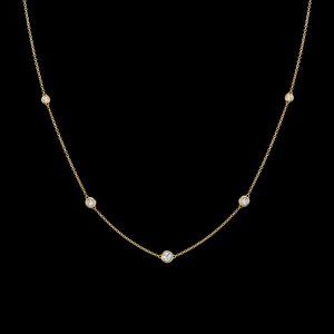 BabyGold - Diamond Bezel Strand Necklace - 0.40 ctw NWT
